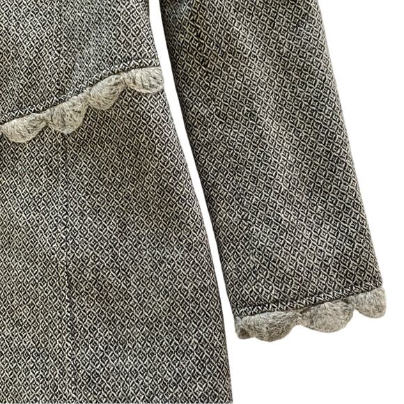 Vintage Arden B Gray Crochet Detail Victorian Coat Button Down Peacoat Small - Picture 5 of 14